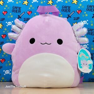 Squishmallow Monica the Axolotl 12" 2021 UltraSoft School Backpack Bookbag NWT